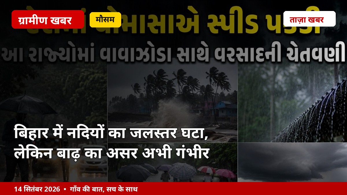 बिहार में नदियों का जलस्तर घटा, लेकिन बाढ़ का असर अभी गंभीर